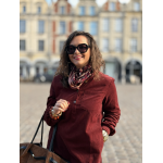 Robe Velours Bordeaux Femme – Col Victorien & Coupe Fluide – Tailles S à L