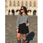 Chemise Vichy Noir & Blanc – Détails Dentelle – Collection Allure d’Automne