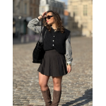 Chemise Vichy Noir & Blanc – Détails Dentelle – Collection Allure d’Automne