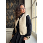 Gilet Sans Manches Moumoute Blanc Femme – Deux Poches – S, M, L – Collection Allure d’Automne