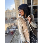 Veste Sans Manches à Capuche Moumoute Femme – Mi-Suédine Mi-Moumoute – SM / ML – Collection Allure d’Automne
