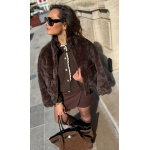 Blouson en fausse fourrure marron – Doux, chic et tendance