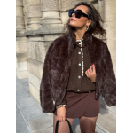 Blouson en fausse fourrure marron – Doux, chic et tendance