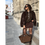 Blouson en fausse fourrure marron – Doux, chic et tendance