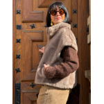 Veste sans manches fausse fourrure taupe – Chic et confortable | Melle Jeanne