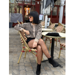 Jupe-short chic à boutons dorés – Marron ou noir | Melle Jeanne