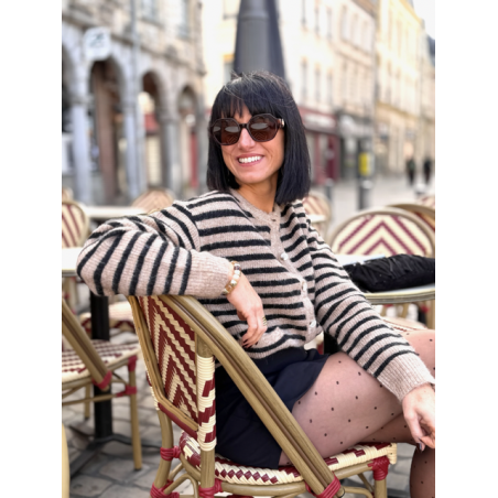 Jupe-short chic à boutons dorés – Marron ou noir | Melle Jeanne