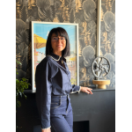 Chemise bleu marine à détails écrus – Chic et raffinée | Melle jeanne