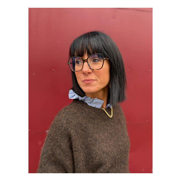 Pull avec col chemise intégré – Marron ou bleu | Melle Jeanne