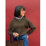 Pull avec col chemise intégré – Marron ou bleu | Melle Jeanne
