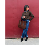 Pull avec col chemise intégré – Marron ou bleu | Melle Jeanne