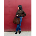 Pull avec col chemise intégré – Marron ou bleu | Melle Jeanne
