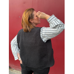 Gilet sans manches en moumoute – écru ou noir | Style Plus L à 4XL