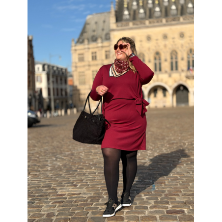 Robe-sweat à nœud – Marron ou bordeaux | Style Plus 42 à 46/48