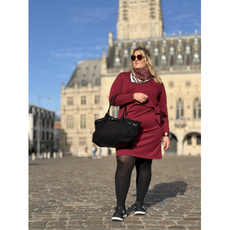 Robe-sweat à nœud – Marron ou bordeaux | Style Plus 42 à 46/48