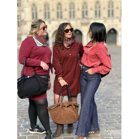 Robe-sweat à nœud – Marron ou bordeaux | Style Plus 42 à 46/48