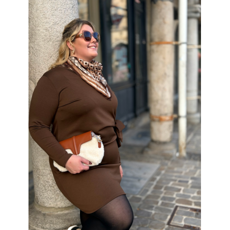 Robe-sweat à nœud – Marron ou bordeaux | Style Plus 42 à 46/48