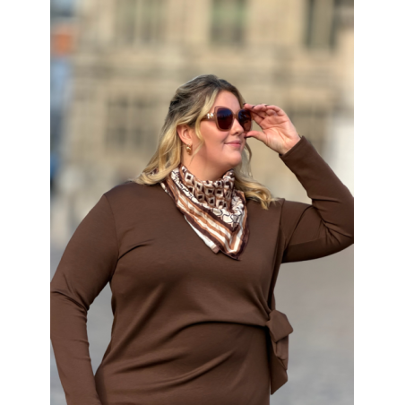 Robe-sweat à nœud – Marron ou bordeaux | Style Plus 42 à 46/48