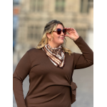 Robe-sweat à nœud – Marron ou bordeaux | Style Plus 42 à 46/48