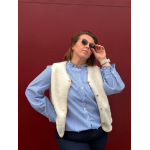 Chemise rayée col volanté – Bleu & blanc | Style Plus L à 4XL