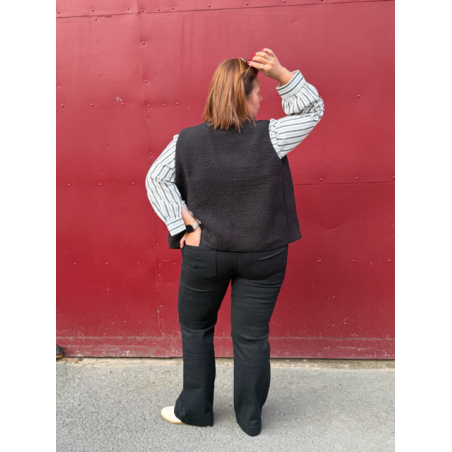 Jean flared noir à poches plaquées | Style Plus 38 à 48