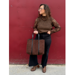 Pull marron à manches dentelle – Féminin et élégant | Melle Jeanne