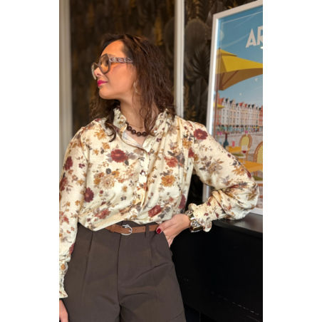 Short marron taille haute à pinces – Ceinture intégrée | XS à L