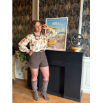 Short marron taille haute à pinces – Ceinture intégrée | XS à L