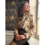 Blouse beige à détails fleuris – Automne | S à L