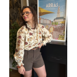 Blouse beige à détails fleuris – Automne | S à L