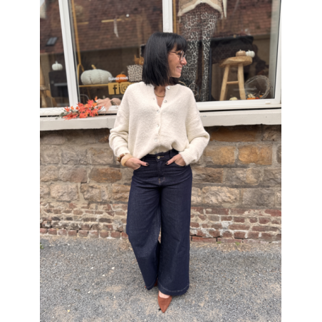Cardigan blanc en maille douce | Taille unique 36 à 42