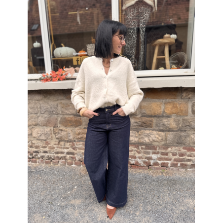 Cardigan blanc en maille douce | Taille unique 36 à 42