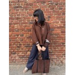 Trench marron col victorien 100% coton | Élégance chic et intemporelle