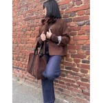 Trench marron col victorien 100% coton | Élégance chic et intemporelle