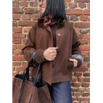 Trench marron col victorien 100% coton | Élégance chic et intemporelle