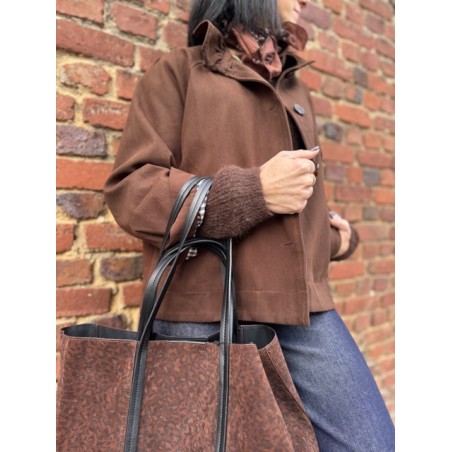 Trench marron col victorien 100% coton | Élégance chic et intemporelle