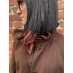 Trench marron col victorien 100% coton | Élégance chic et intemporelle