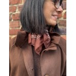 Trench marron col victorien 100% coton | Élégance chic et intemporelle