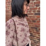 Chemise fleurs et carreaux bordeaux – col victorien romantique | Melle Jeanne
