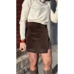 Jupe Short Côtelée Femme – Taille Haute Noir ou Marron – du 34 au 42 – Collection Sweet November