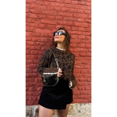 Jupe Short Côtelée Femme – Taille Haute Noir ou Marron – du 34 au 42 – Collection Sweet November