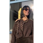 Pull Femme Beige ou Marron à Nœud à Pois – Taille Unique 36 à 42 – Collection Sweet November