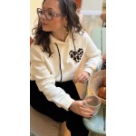 Sweat Femme à Cœur Léopard – Détails Lacets Léopard – Tailles S, M, L – Collection Sweet November