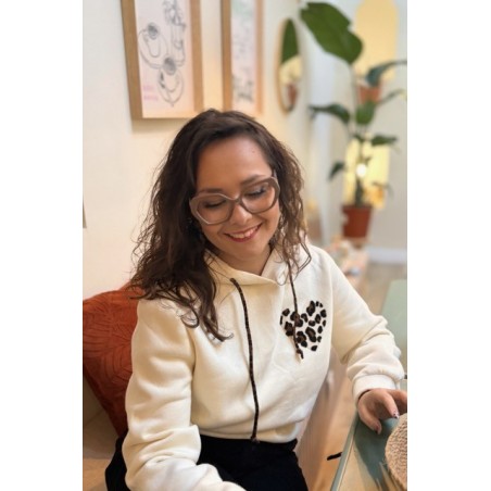 Sweat Femme à Cœur Léopard – Détails Lacets Léopard – Tailles S, M, L – Collection Sweet November