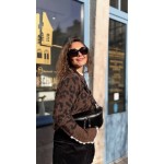 Pull léopard avec dentelle – Taille unique 36 à 42