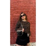 Pull léopard avec dentelle – Taille unique 36 à 42