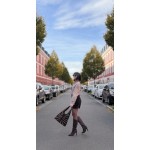 Chemise Vichy Marron et Écru Femme – Col Victorien Volanté – Tailles S, M, L – Collection Sweet November