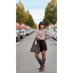 Chemise Vichy Marron et Écru Femme – Col Victorien Volanté – Tailles S, M, L – Collection Sweet November