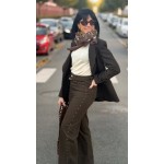 Jean Marron Femme Coupe Droite – Détails Cloutés Argentés – Du 34 au 42 | Sweet November