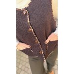 Gilet Sans Manches Moumoute Marron – Bordure Léopard & Poches Plaquées – Tailles S/M ou M/L | Sweet November